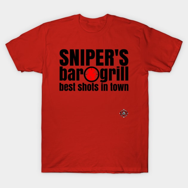 Sniper's Bar & Grill T-Shirt by CBIMedia